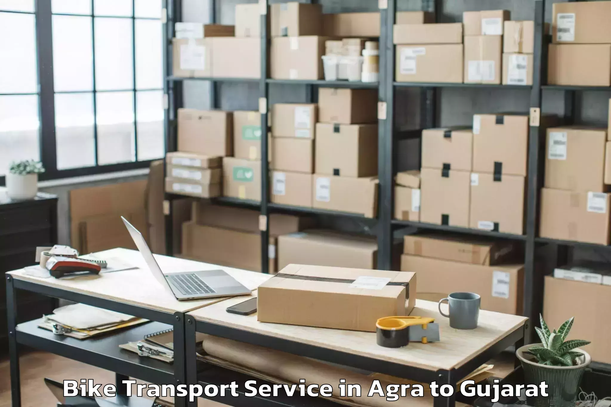 Book Your Agra to Gadhada Bike Transport Today